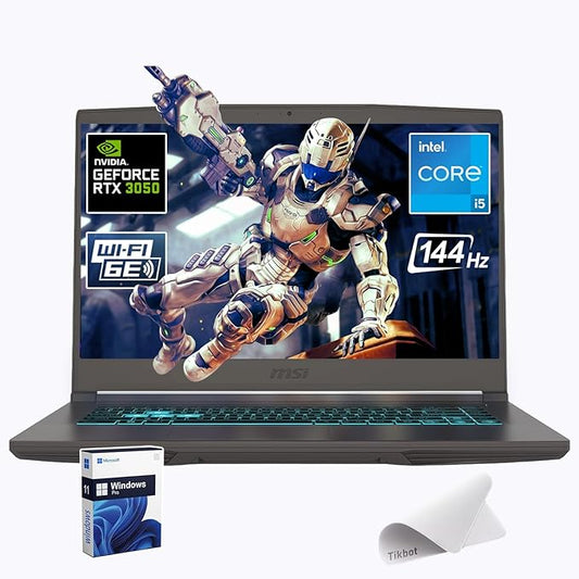 MSI Thin 15.6 inch FHD 144Hz Gaming Laptop-Intel Core i5-13420H-NVIDIA GeForce RTX 3050 -Window 11 Pro-W/Mouse pad (32GB RAM | 2TB PCIe SSD)