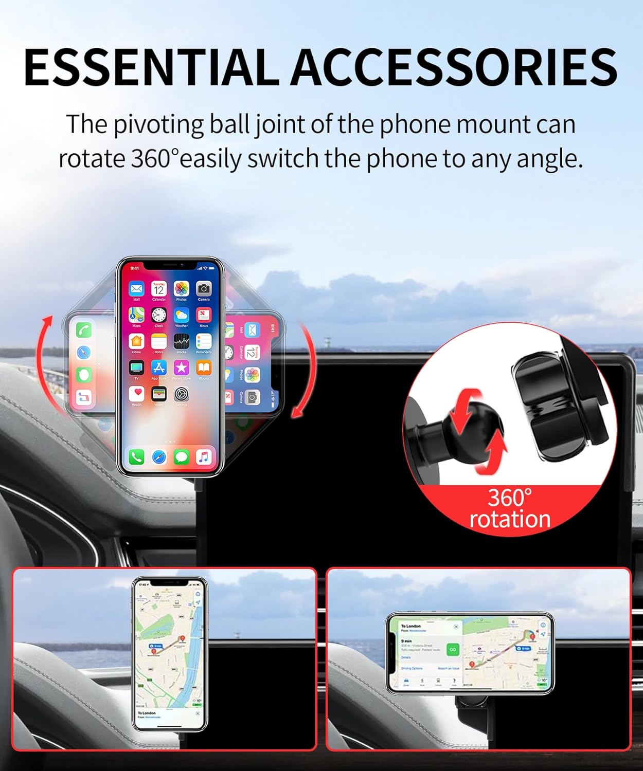 Car Phone Holder for Audi A4&S4&A5&S5&RS5 2020-2025 Accessories / Q5 2021-2025 Accessories 10.1-inch Screen Fixed Clip, Phone Mount Compatible with MagSafe, Cell Phone Holder