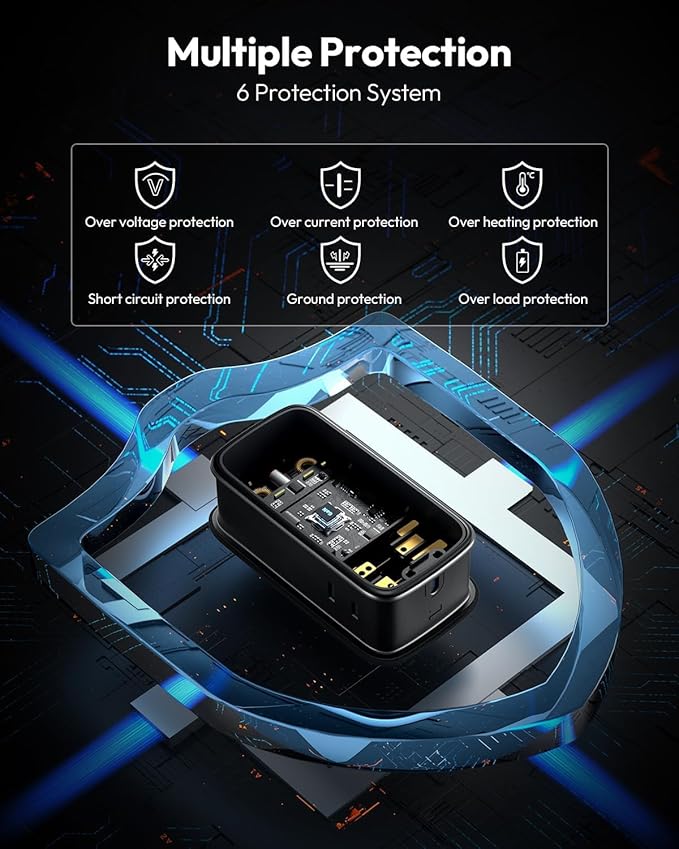 NTONPOWER GAN Ultra 65W USB Fast Charging Station, 7 in 1 Travel Power Strip with 3 Outlets 4 USB (2 USB C), Extension Cord 4ft, Travel Essentials, Cruise Power Strip Compatible with MacBook, iPhone