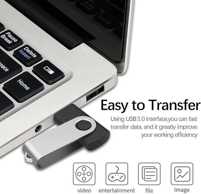 TOPESEL 5 Pack 16GB USB 3.0 Flash Drive Memory Stick Thumb Drives (5 Mixed Colors: Black Blue Green Red Silver)