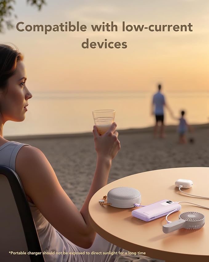 charmast 20000mAh Portable Charger with Built-in Cables & Wall Plug, 20W USB C Power Bank, Fast Charging Battery Pack Travel Essentials Compatible with iPhone 16/15/14 Series, Samsung, Google, iPad