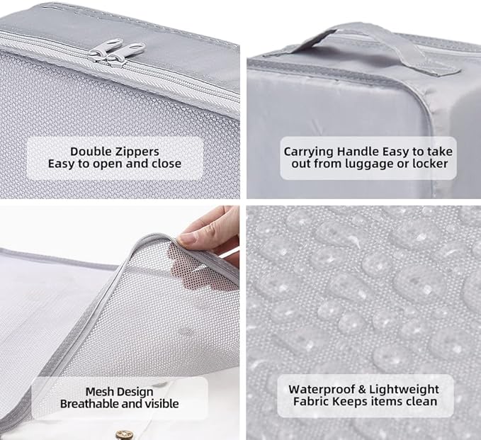 JJ POWER Travel Packing Cubes, Luggage Organizers with Shoe Bag