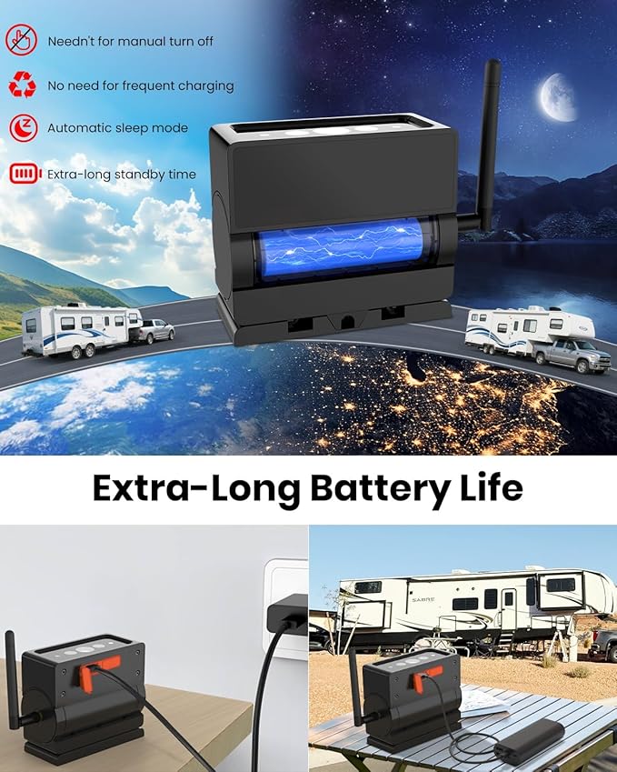 AUTO-VOX Wireless Backup Camera for Trucks:7.2" 1080P HD DVR Recording Monitor,No Wiring 1 Min Magnetic Install Dual Antenna RV Back Up Camera,IP69K Waterproof with IR Night Vision for Camper,Trailer