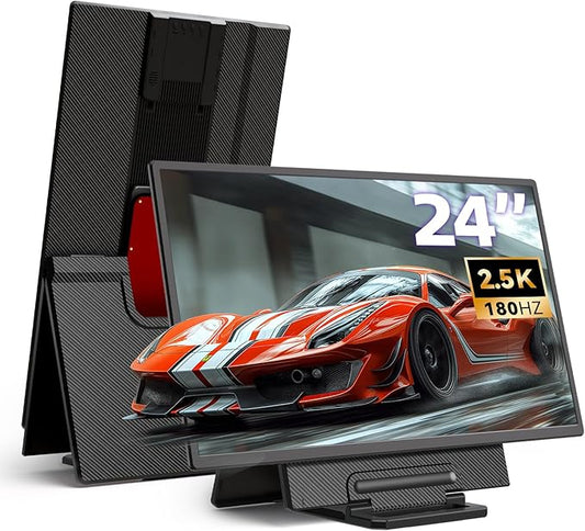 24" 180Hz Gaming Monitor, 2.5K 2560x1440 QHD Fast IPS 112.5% sRGB Large Portable Monitor, Height & Rotation Adjustable Stand Type-C HDMI Eye Care External Screen for Laptop Phone PS4&5 Switch Xbox