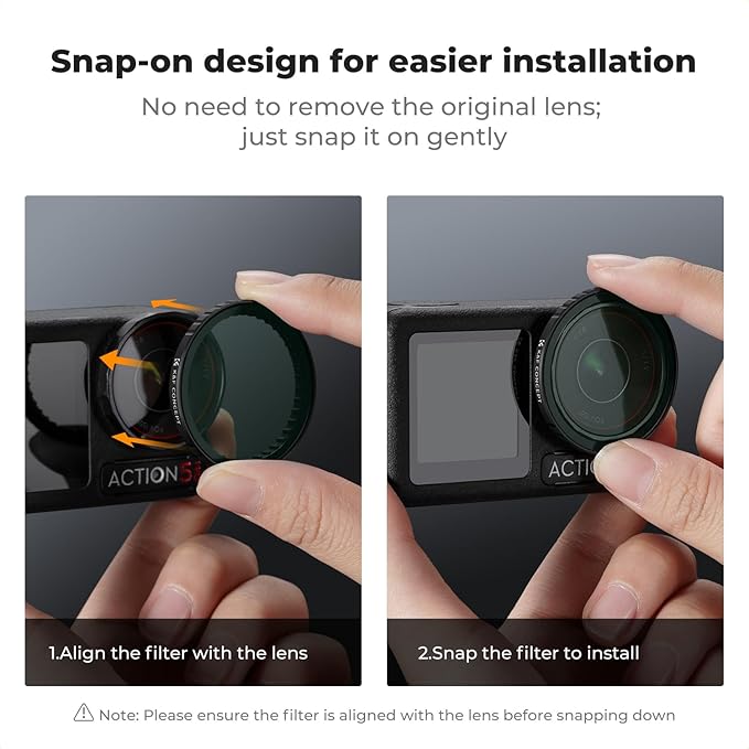 K&F Concept Push-in CPL ND Filter for DJI Osmo Action 3/4/5 Pro, 6 Pack CPL ND8 ND16 ND32 ND64 ND1000 Polarizer Neutral Density Filter Action Camera Accessories, Multi-Coated HD Optical Glass