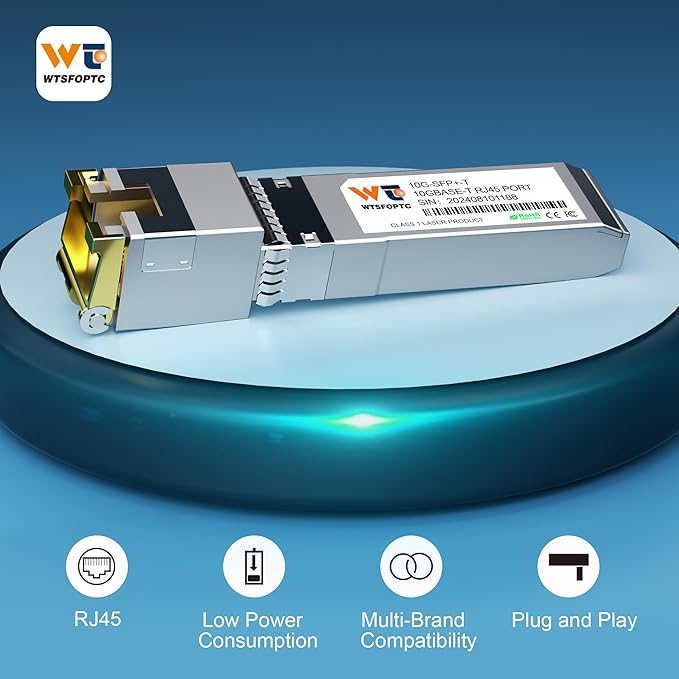 𝟴𝟬-𝗠𝗲𝘁𝗲𝗿 𝟭𝟬𝗚𝗕𝗮𝘀𝗲-𝗧 𝗦𝗙𝗣+ 𝘁𝗼 𝗥𝗝𝟰𝟱 𝗧𝗿𝗮𝗻𝘀𝗰𝗲𝗶𝘃𝗲𝗿,max1.9 Watts,CAT.6a Copper Transceiver, Auto-Negotiation SFP+ Ethernet Module, for Cisco SFP-10G-T-X, Netgear and More