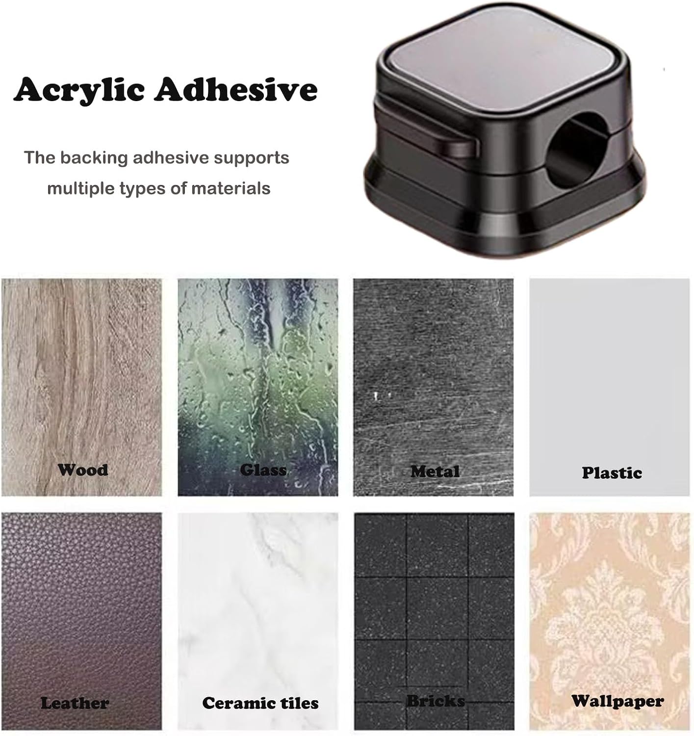 10 Pack Cord Organizer, Magnetic Cord Holder, Cable Clips for Desk, Adhesive Cable Management Wire Keeper for Nightstand, Home, Office, Desktop, Car, Wall (Black)