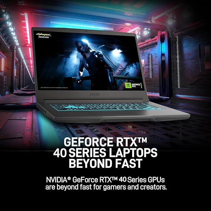 MSI Thin 15.6 inch 144Hz FHD Thin Bezel IPS Gaming Laptop, AMD Ryzen 5 7535HS, NVIDIA GeForce RTX 4060 -Window 11 PRO, w/HDMI Cable (2025) (64GB RAM | 4TB PCIe SSD)