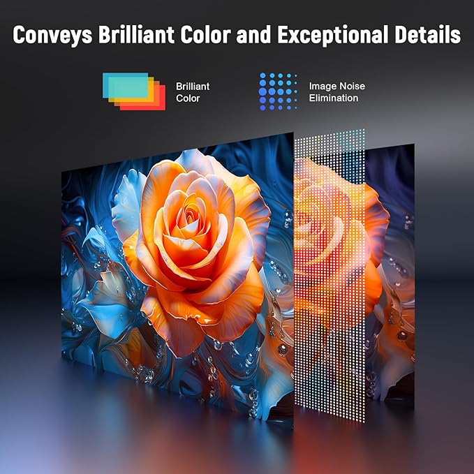 [Auto Foucs] Smart Projector with WiFi and Bluetooth, VISSPL 4K Supported Video Projector, Auto Keystone, Home Theater Movie Phone Projector Compatible with Android/iOS/Windows/TV Stick/HDMI/USB