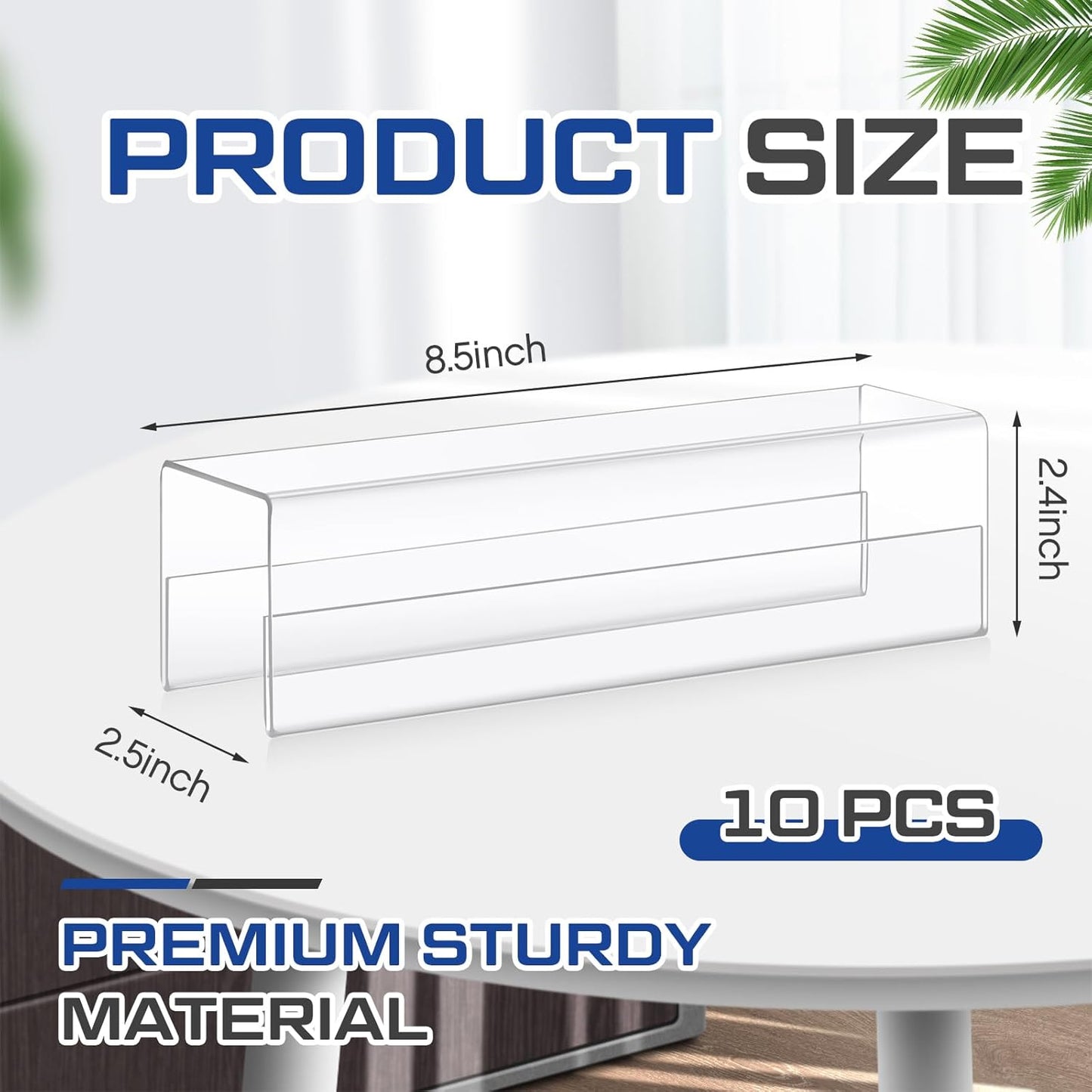 10 Pcs 2.25 Inch Cubicle Name Plate Holders Bulk Clear Double Sided Name Sign Tags for Home Library Doors Office Classroom 8.5 x 2.5 x 2.4 Inch