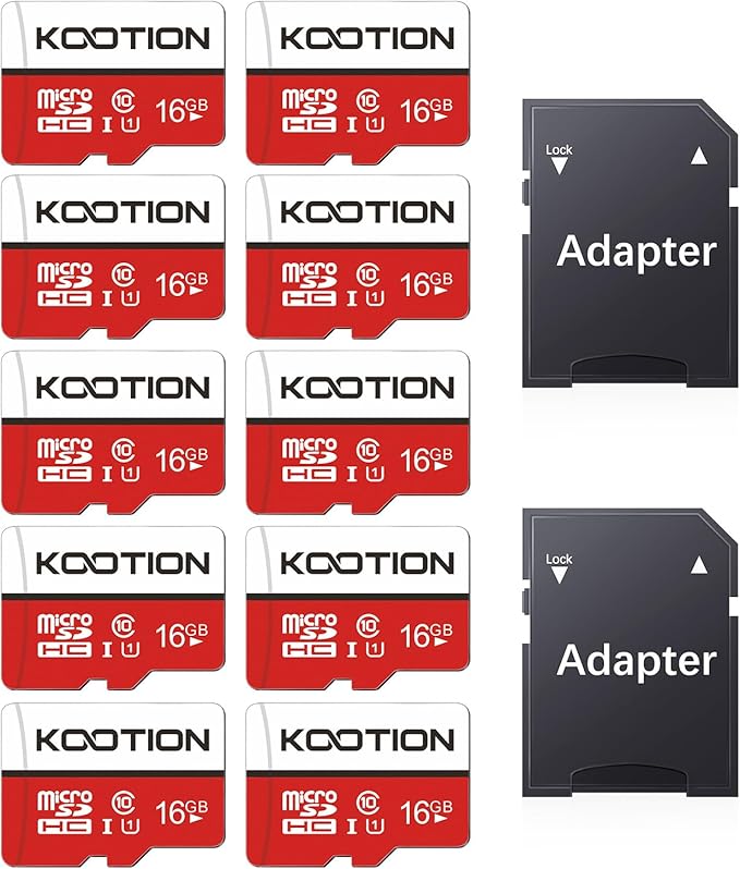 KOOTION 10 Pack 16GB Micro SD Card Class-10 Micro SDHC Card 16 gb UHS-I High Speed TF Card R Flash C10 U1 Memory Card