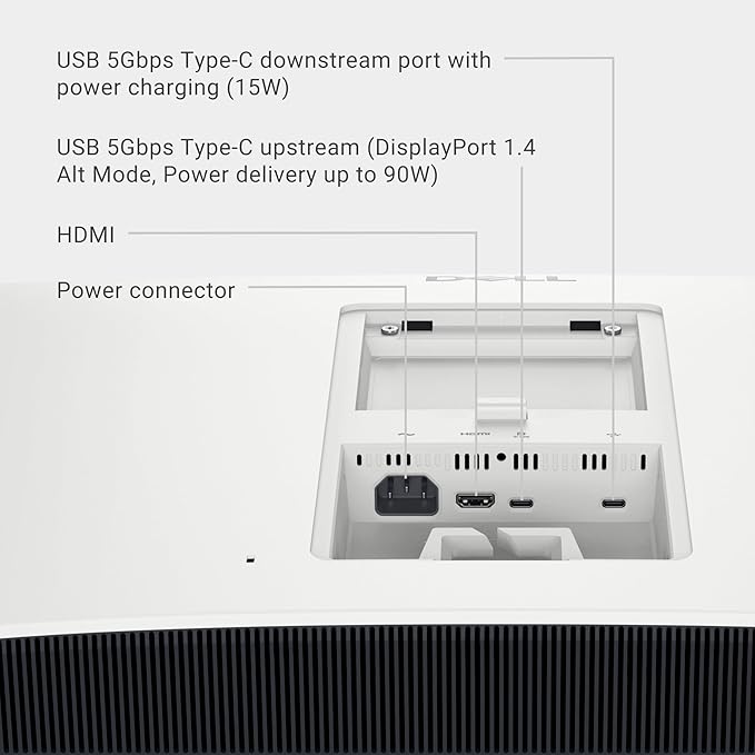 Dell 32 Plus 4K QD-OLED Monitor S3225QC - 31.6-inch (3840 x 2160) 120Hz 0.03ms Display, AI-Enhanced 3D Spatial Audio, Height/Tilt/Swivel/Slant Adjustment - Ash White