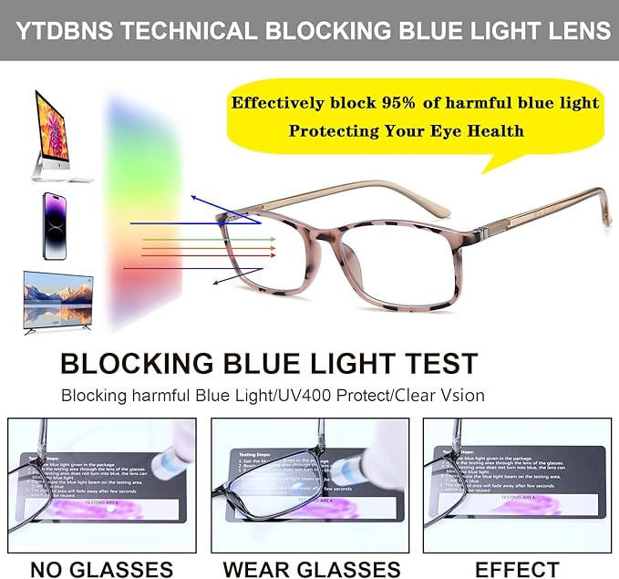 Professional Reading Glasses for Men/Women, Blue Light Blocking Computer Readers with Spring Hinges for Glare and UV Protection