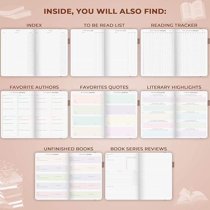 Clever Fox Reading Journal Premium – Review Log Notebook with Reading Tracker – Gifts & Accessories for Book Lovers, Adults & Kids (Rose Gold)