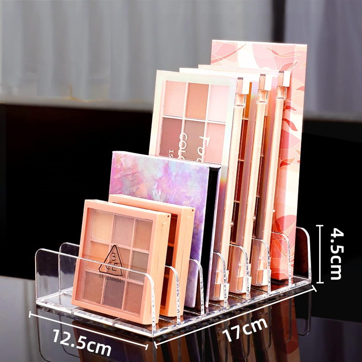 Acrylic Mail Holder 2 Pack, 7 Slots Clear Desk Organizer for Sorting Mail, Clear Bill Money Organizer for Envelope, Card and Makeup, Cash Tray for Cash Stuffing, Use in Home and Office