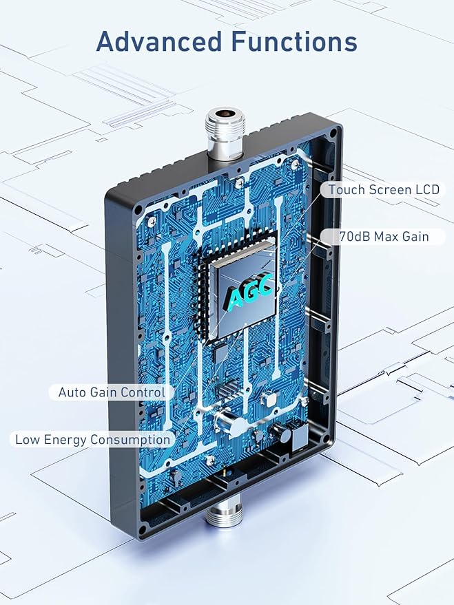 Cell Phone Signal Booster for Home | Boosts 4G LTE & 5G on Band 2/4/5/12/13/17/25 | Up to 4,500 Sq Ft for Verizon AT&T and All U.S. Carriers | APP Online Support | FCC Approved