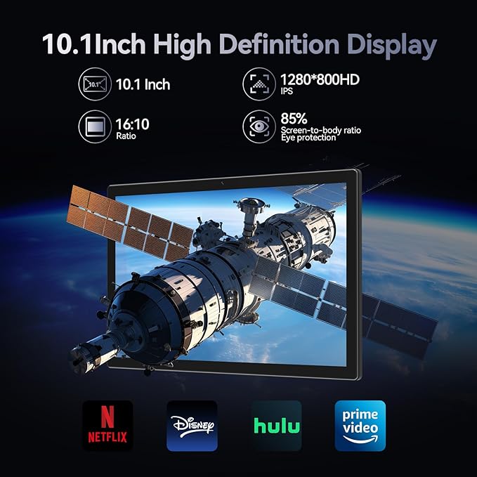 ANTEMPER Android Tablets 10 Inch, 5G WiFi Tablet Mit 8GB RAM+128GB ROM(1TB TF),2 in 1 Tablet with Keyboard Mouse Pen-Octa-Core2.0Ghz | 6000mAh | 1080FHD | 13MP Camera | WLAN GPS OTG Typ-c-Black