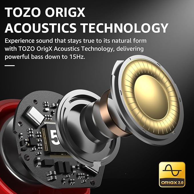 TOZO NC9 Hybrid Active Noise Cancelling Wireless Earbuds, 6 Mics ENC Clear Call, IPX8 Waterproof, in Ear Bluetooth 5.3 Headphones Stereo Bass Ear Buds 59H Playtime with LED Display 32 EQs via APP