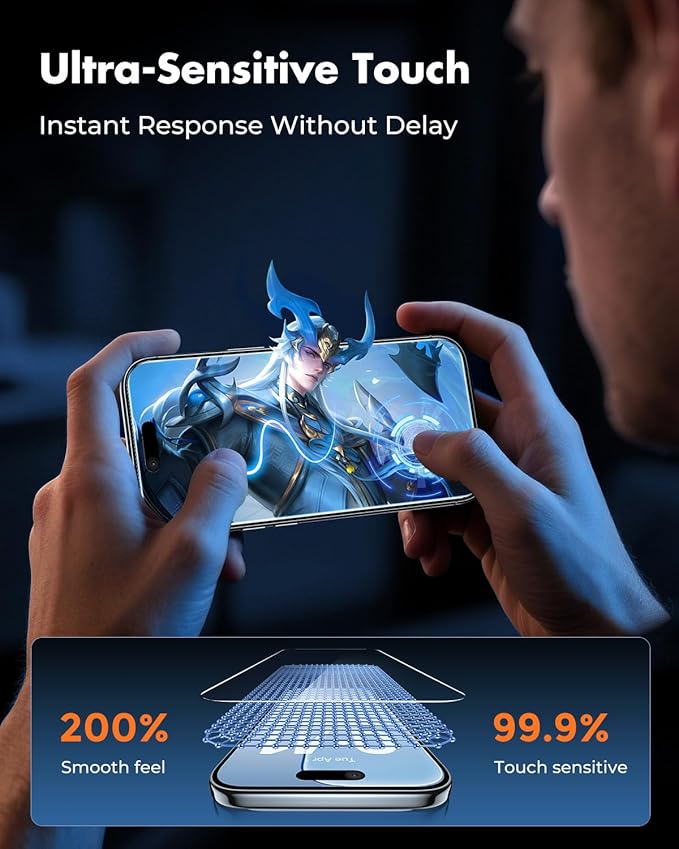 UNBREAKcable 3-Pack Screen Protector for iPhone Air, Double Shatterproof Tempered Glass [Easy Installation Frame] [9H Hardness] [99.99% HD Clear] [Case Friendly] for iPhone 6.5 inch