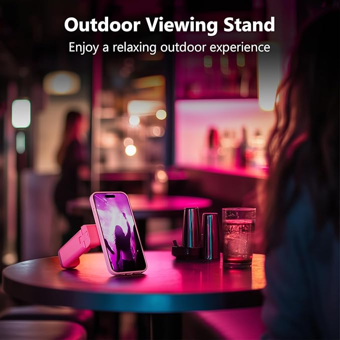 MiiKARE Travel Essentials Magnetic Airplane Phone Holder, Universal Handsfree Phone Mount for Flying with 360 Degree Rotation, Travel Must Haves Phone Stand for Desk, Tray Table, BarbiePink