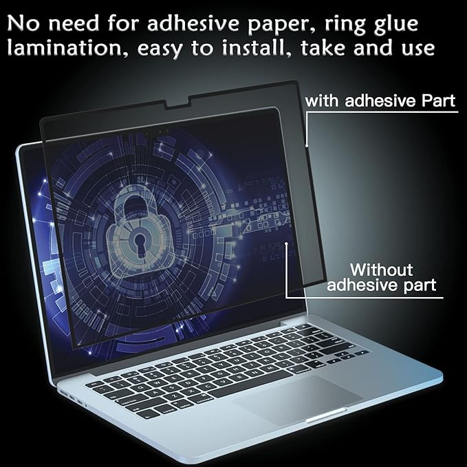 PYS Privacy Screen Macbook 16 inch, Compatible with Macbook 16.2 inch (2021-2023) [M2 Pro / M2 Max / M1 Pro / M1 Max], Anti-Spy/Bubble Free/Removable