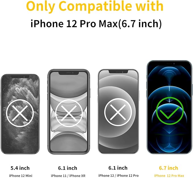 UNBREAKcable 3-Pack Screen Protector for iPhone 12 Pro Max, Double Shatterproof Tempered Glass [Easy Installation] [9H Hardness] [99.99% HD Clear] [Case Friendly] for iPhone 6.7 inch