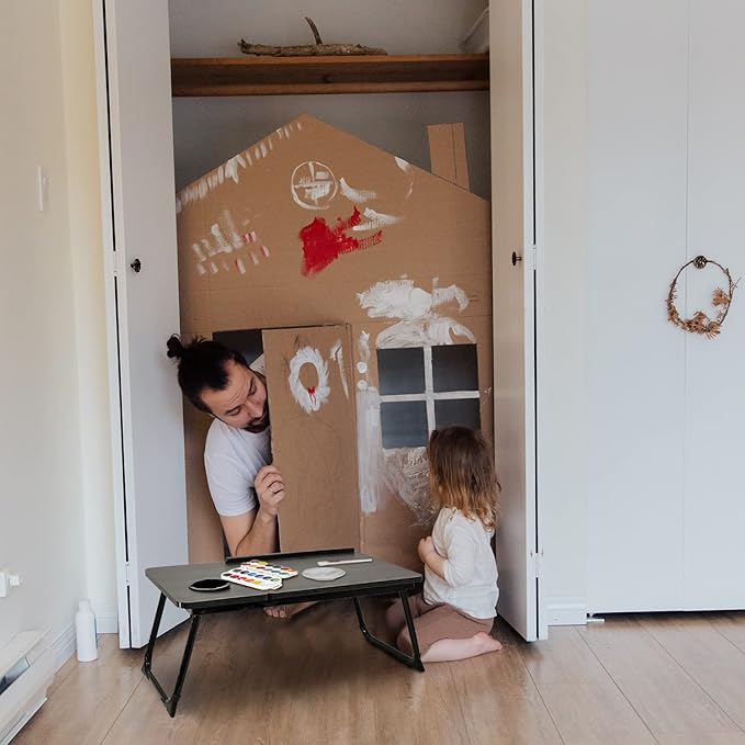 Laptop Desk for Bed Couch,Lap Desk for Laptop,Portable Laptop Stand for Desk,Small Adjustable Laptop Desk,Foldable Bed Table for Laptops and Writing, Bed Tray Table with Cup Holder(Black)