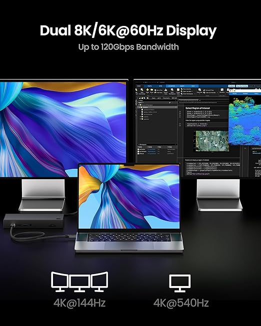 Silkland 80Gbps USB 4 for Thunderbolt 5 Cable 1.6FT, up to 120Gbps Bandwidth for Dual 8K, 240W PD 3.1 Charging, Braided USB C Data Cable Compatible for Thunderbolt 4/5, SSD, MacBook Pro,iPhone 17,Dock