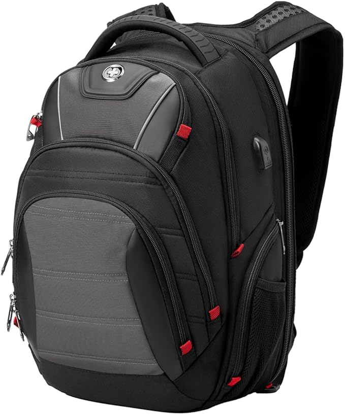 Swissdigital Design Men's Laptop Backpack for Man，Large Capacity Business Travel Backpack Black/Grey