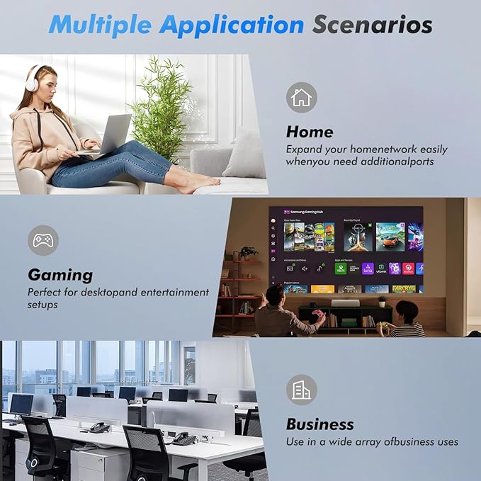 PoE to USB C Switch 60W 802.3af/at Compliant, 1 USB-C Port ( 30W PD Charging & Gigabit Ethernet) & 1 PoE+ Port & 1 Ethernet Port, for Smartphones/Sablets/Laptops/Camera/Access Point, PoE Powered