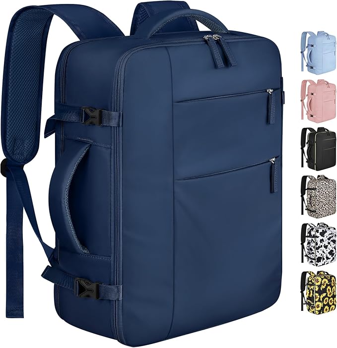 Capolo Travel Backpack for Women Men Waterproof Laptop Backpack Airlines Approved Carry On Backpack Bag Computer Bookbag for Business, Work, Traveling Fits 15.6 Inch Laptop(Dark Blue)