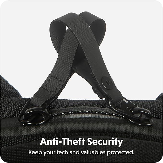 HyperPack 22L Slim Laptop Backpack — 1200D PET Abrasion & Water Resistant Backpack — Anti Theft Backpack w/Charging System, Tracker Pocket, Triple Padded Back (Fits up to 16” Laptop)