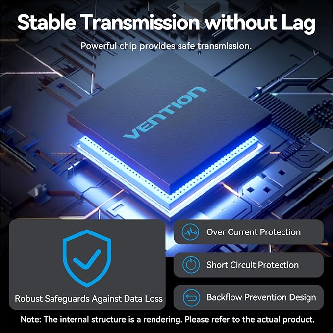 VENTION 10Gbps USB 3.2 Hub, USB Hub with 4 USB A 3.2 Ports, USB 3.2 Gen 2 Splitter USB Expander for Chromebook Surface Pro 3 iMac PS4 Laptop Xbox Flash Drive