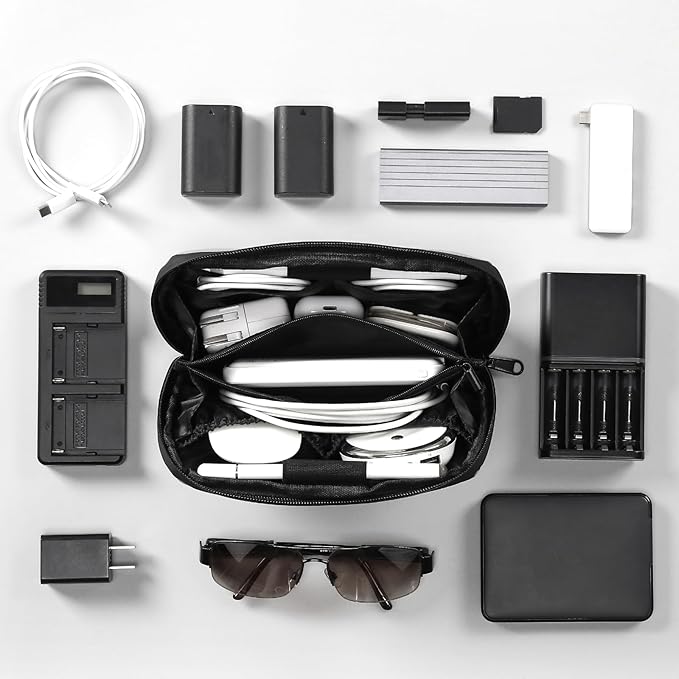 RIGHT AWAY Electronic Organizer,Waterproof Travel Accessories Storage, Tech Pouch for Cord, Power bank, Airpods, Daily Items