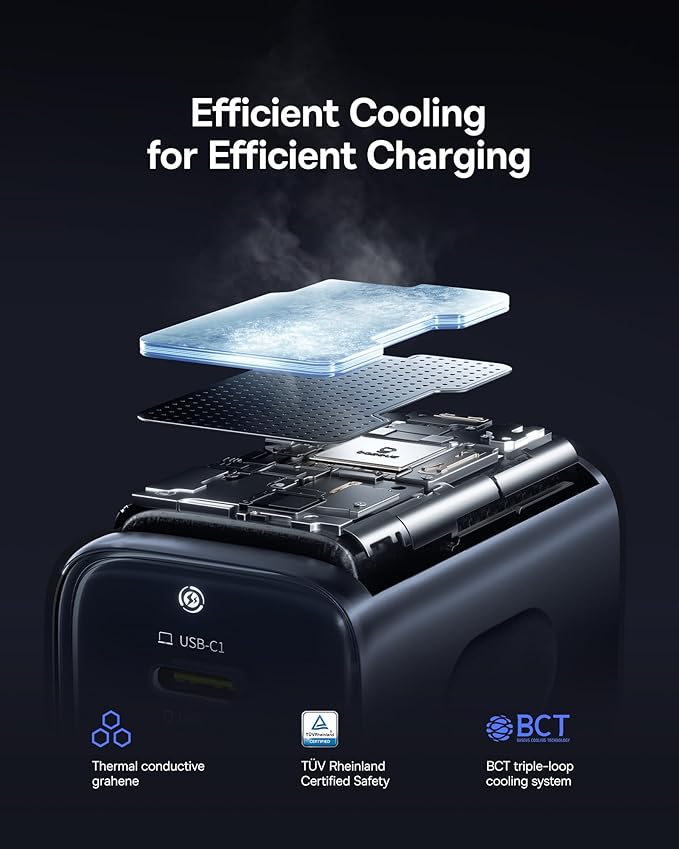 Baseus PICOGO 67W USB C Charger, Smallest 3 Port Fast Charging Block with Foldable Plug, PD/PPS for MacBook Air/Pro, iPhone 17/16/15 Series, Galaxy S25/24, Airpods 4 & More