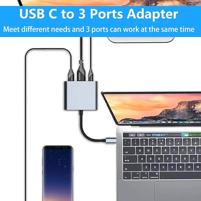 USB C to HDMI Multiport Adapter Hub with 5Gbps USB 3.0, 4K HDMI & 100W PD - Thunderbolt Compatible for Ipad/MacBook Pro/Air/Switch and More