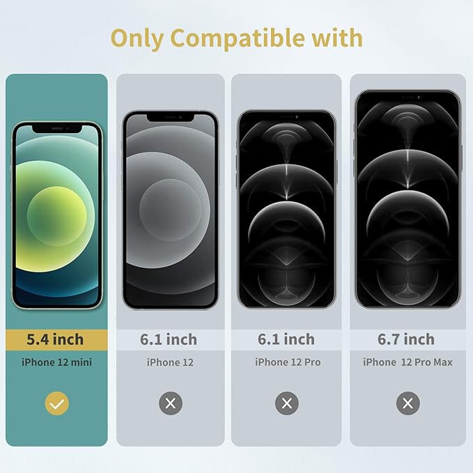 UNBREAKcable 3-Pack Screen Protector for iPhone 12 mini, Double Shatterproof Tempered Glass [Easy Installation] [9H Hardness] [99.99% HD Clear] [Case Friendly] for iPhone 5.4 inch