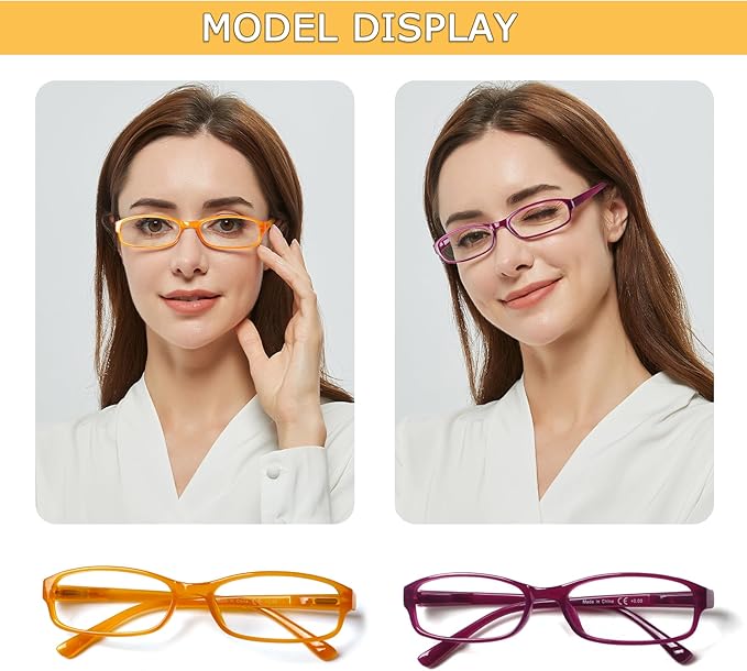 NORPERWIS 6 Pack Ladies Reading Glasses for Women Blue Light Blocking Spring Hinge Fashion Eyeglasses Readers for Women (Mix Color-1, 2.75)