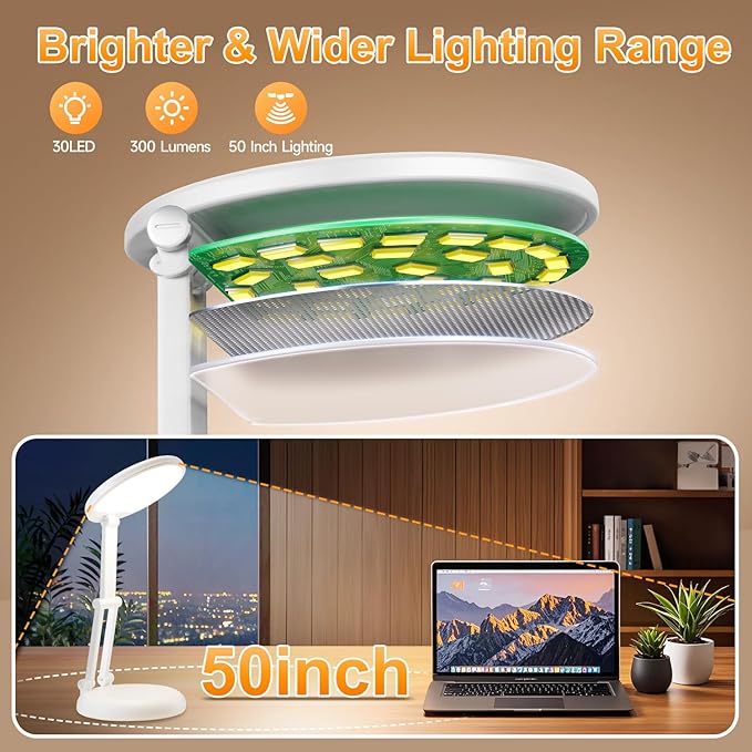 COOLNIGHT Cordless Table Lamp,10 Brightness Battery Operated Table Lamp,3600 mAh Rechargeable Table Lamp,Portable Lamp Foldable Table Lamp Small Table Lamp,Battery Operated Table Lamp Wireless Lights