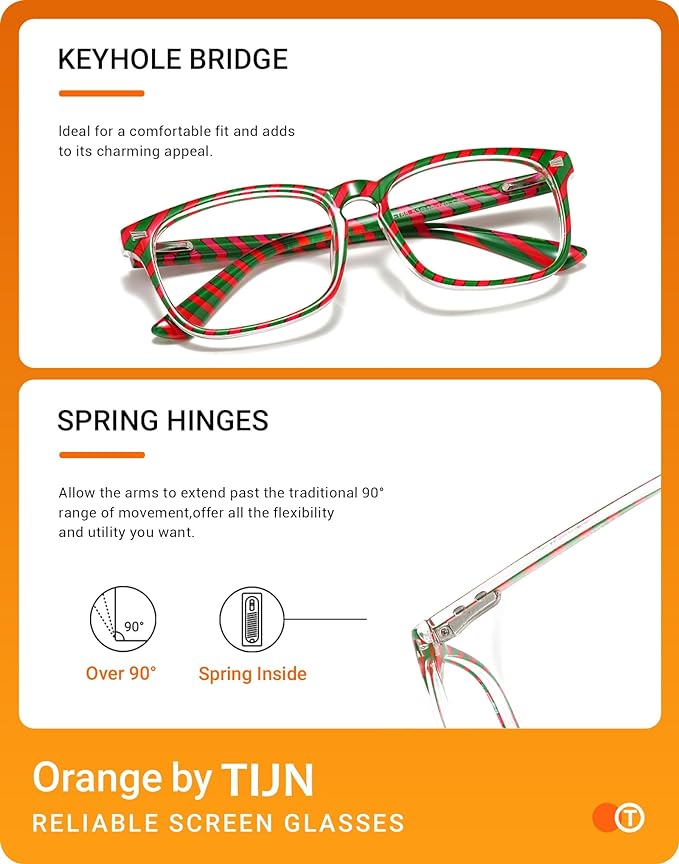 TIJN Blue Light Blocking Glasses for Women Men Clear Frame Square Nerd Eyeglasses Anti Blue Ray Computer Screen Glasses