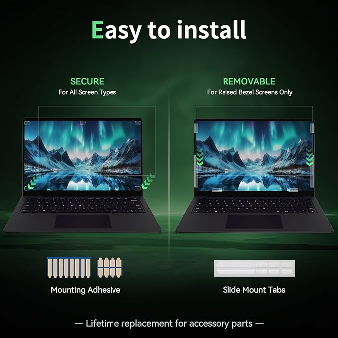 Laptop Privacy Screen 13.3 Inch-16:10 Aspect Ratio Anti-Glare Blue Light Film Computer Monitor Protector, Bubble-Free shield Removable 13in Filter for Lenovo HP Acer Asus Thinkpad Envy Xps