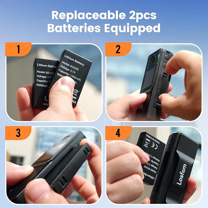 4K Body Camera with Audio, Z13 Compact Police Body Cam with 2 Batteries & Dock, 6 IR Night Vision, Bike Mount, Clip & Lanyard for Commuting, and Daily Recording(128G-4K with 2pcs Batteries)