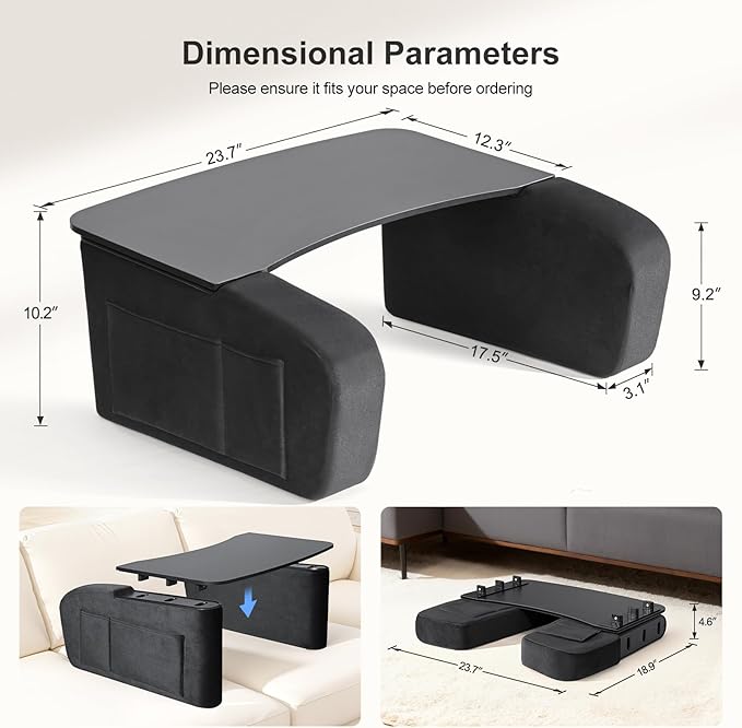 Lap Desk for Adults with Arm Rests,Ergonomic Laptop Pillow Stand for Bed,Couch,Floor,Large Table for Long Hours Work,Eating,Gaming,Reading and Writing,Lap Laptop Desk for College Dorm Room
