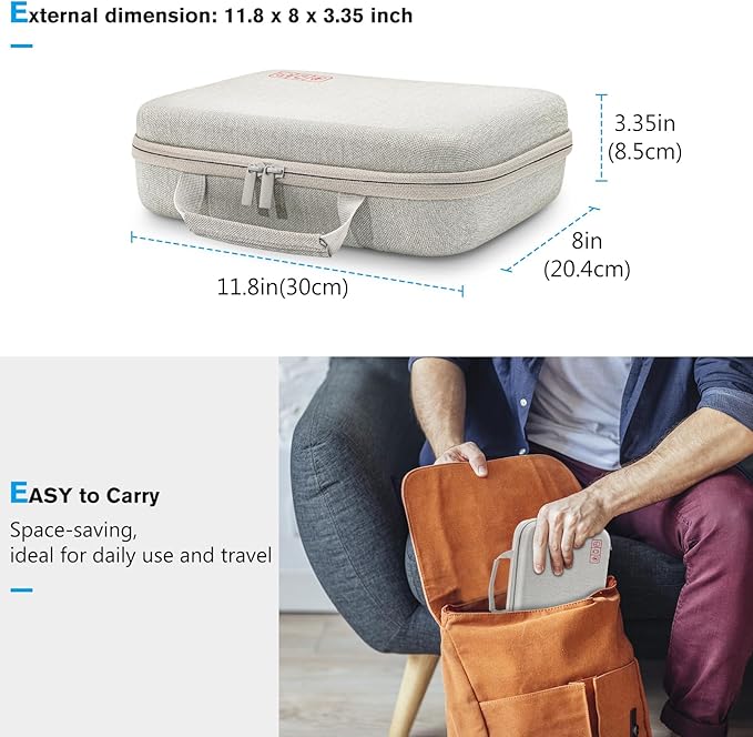 ProCase Hard Travel Electronic Organizer Case for MacBook Power Adapter Chargers Cables Power Bank Apple Magic Mouse Apple Pencil USB Flash Disk SD Card Small Portable Accessories Bag