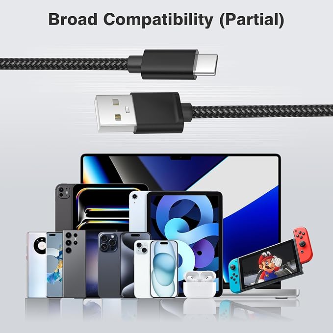 Elebase for iPhone 17 Pro Max Car Charger Cable 1.5/3.3/6.6FT 3 Pack,USB A to Type C Charging Cord for New Apple 16 15 Pro Max Plus,iPad Pro 2024 2022 2021 2020 2018 iPad Air 5 4 iPad mini 8 7 6