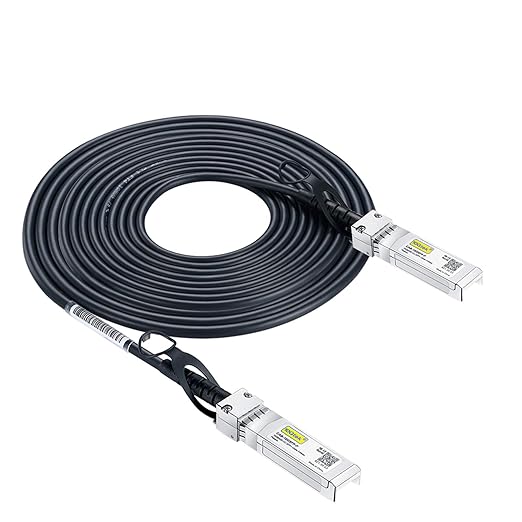 10Gtek SFP+ DAC Twinax Cable - 10GBASE-CU Passive Direct Attach Copper SFP Cable for Cisco SFP-H10GB-CU5M, Ubiquiti UniFi UC-DAC-SFP+, Meraki, Fortinet, D-Link and More, 5-Meter(16.5ft)