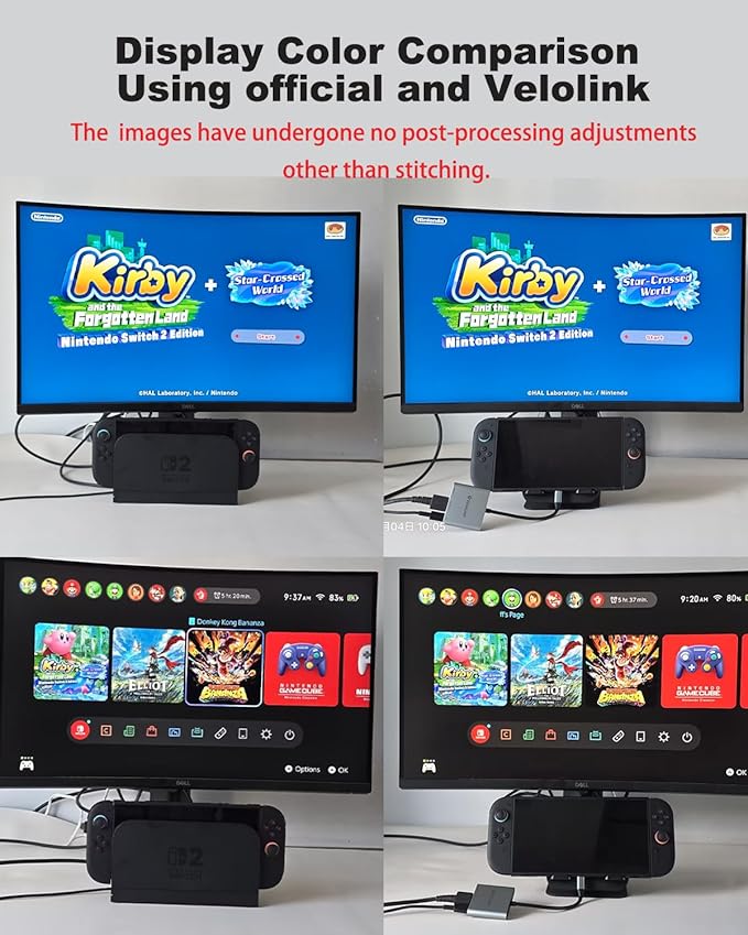 Switch 2 Dock Station with PD Charger Port +4K HDMI 2.1+ USB A Port, Switch 2 Portable Dock for Nintendo Switch 2 Docking Station USB c to hdmi Compatible with Switch1/ Switch 2, MacBook,Laptops