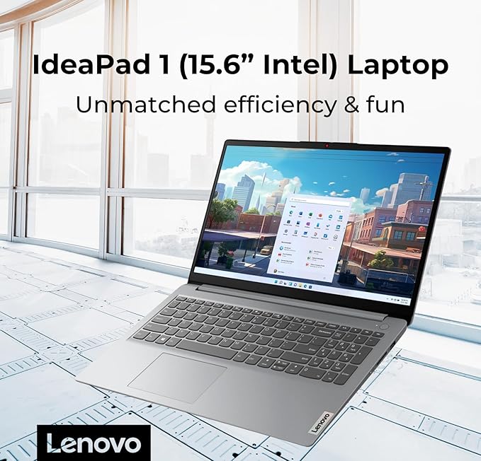 Lenovo IdeaPad 1 Student Laptop, 15.6" FHD Display, Intel Dual Core Processor, 36GB RAM, 1TB SSD + 128GB eMMC, 1 Year Office 365, Wi-Fi 6, SD Card Reader, W11H, Grey, Additional 1 Yr ADP