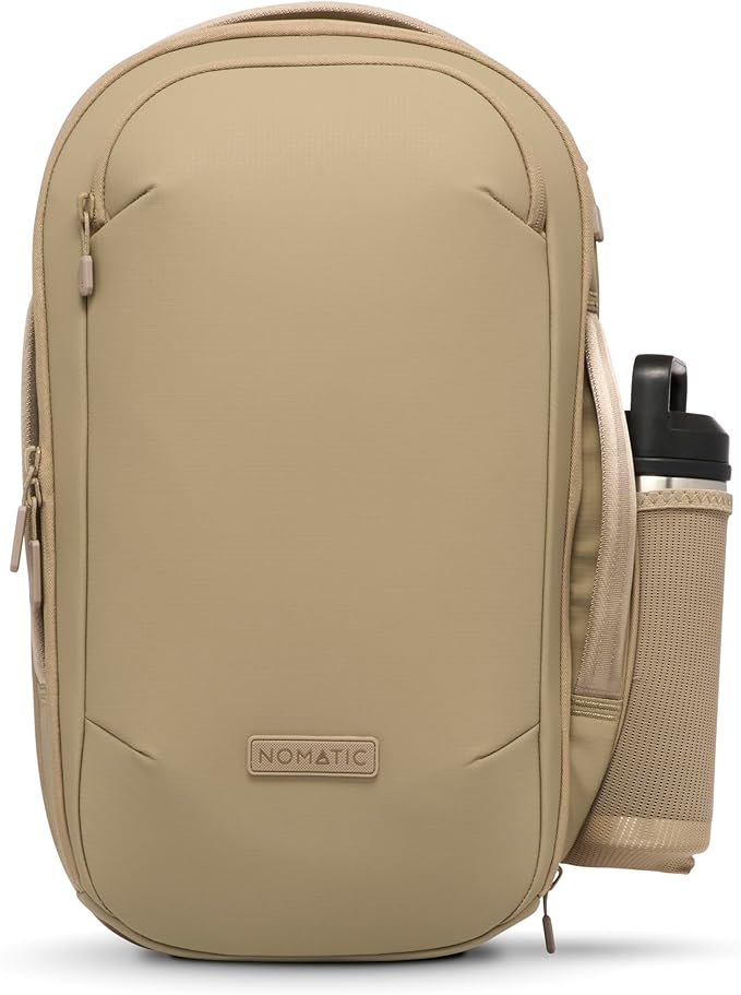 NOMATIC Navigator RS Pack - 15L w/ 6L Built-In Expansion - Water Resistant Coated Ripstop - Anti Theft Backpack - Laptop Bag - Computer Backpack (Sand)