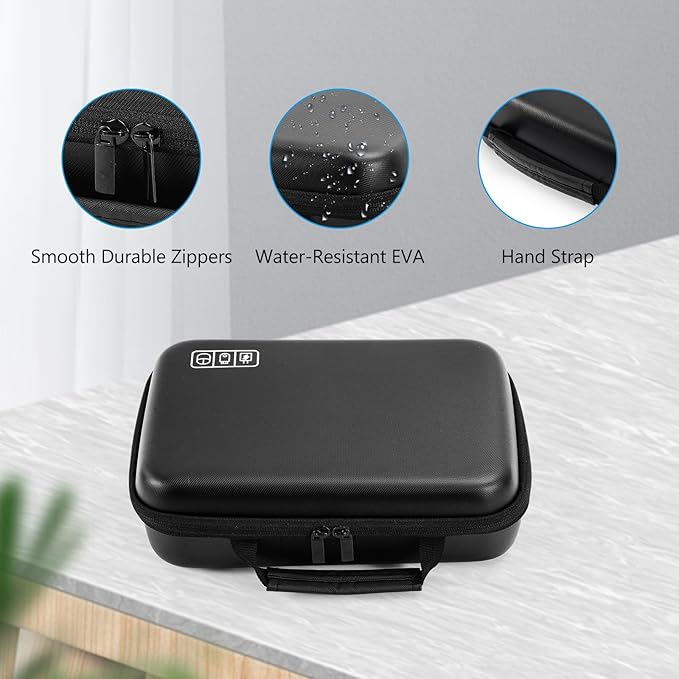 ProCase Hard Travel Electronic Organizer Case for MacBook Power Adapter Chargers Cables Power Bank Apple Magic Mouse Apple Pencil USB Flash Disk SD Card Small Portable Accessories Bag